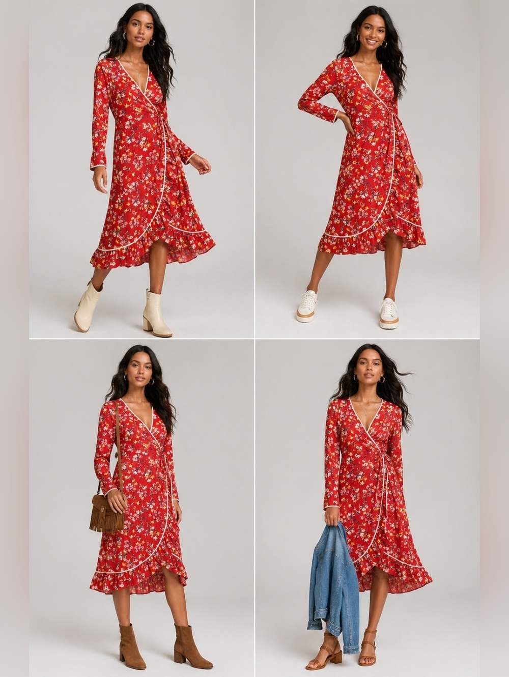 Free People Covent Garden Midi Wrap Floral Dress